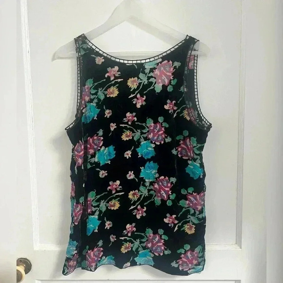 Johnny Was 4LoveandLiberty Velvet Silk Floral Boho Sleeveless Tank Size M - Picture 4 of 4